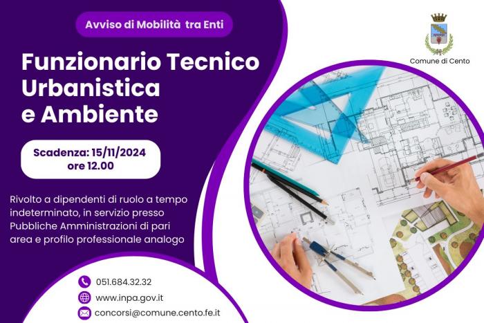 Avviso di Mobilità Funzionario Tecnico - Ufficio Urbanistica e Ambiente